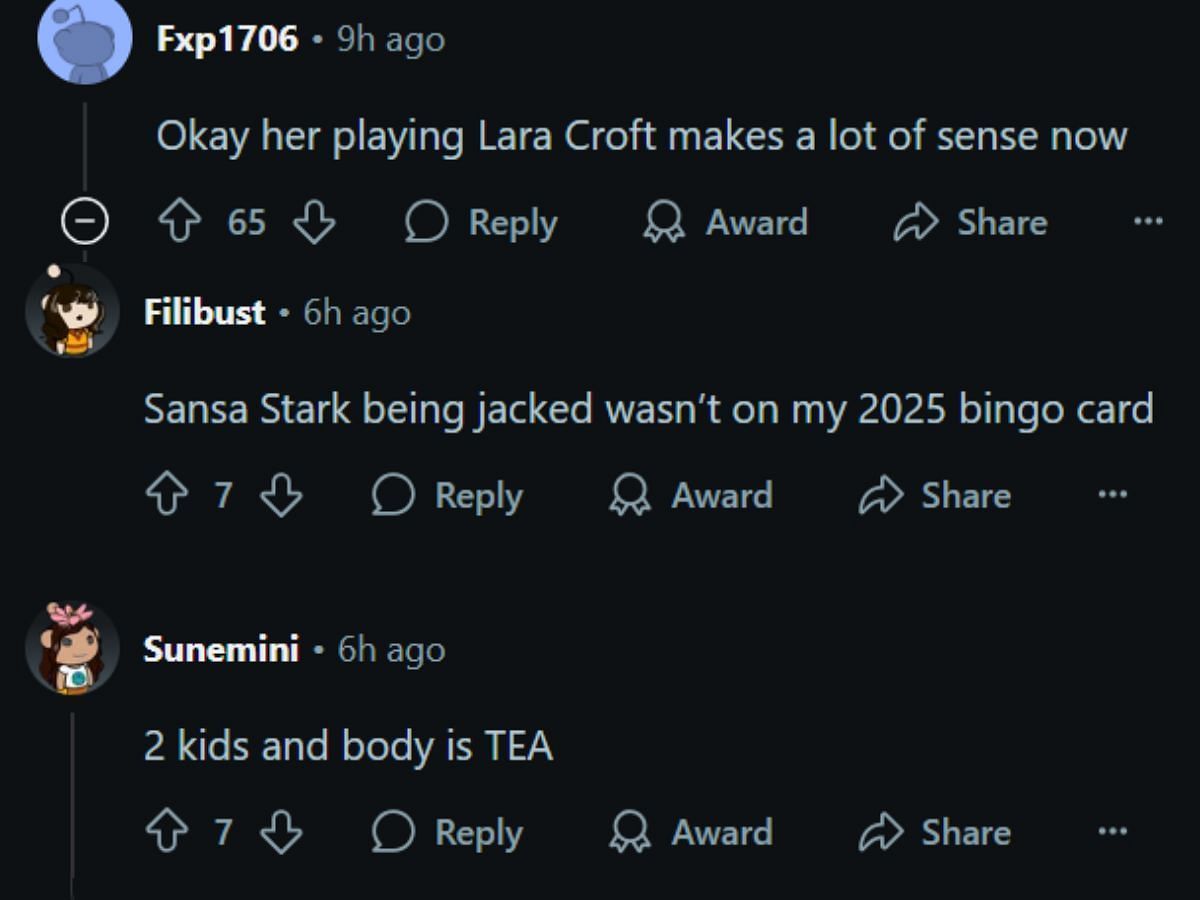 Netizens discuss the actress's Instagram post. (Image via Reddit/r/popculturechat)